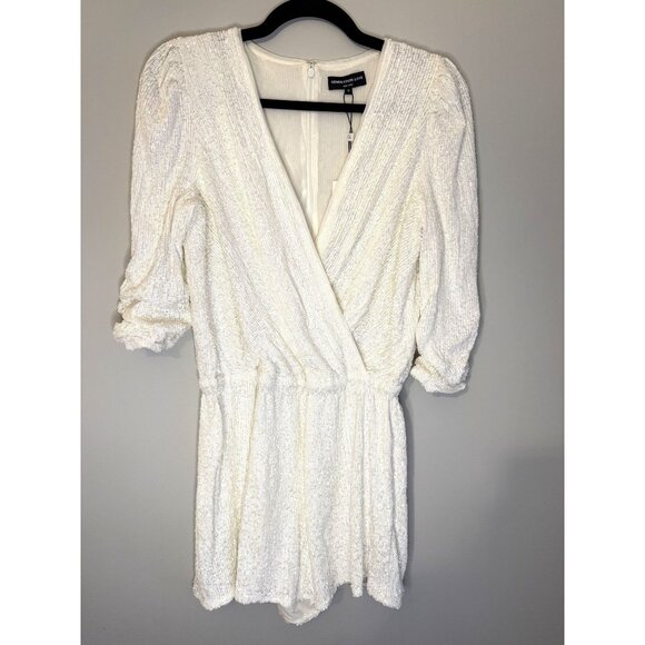 NWT Generation Love Allegra Sequin Romper White Sz M $385 [jb] - Picture 3 of 7